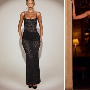 OhPolly Lace Ruched Gown